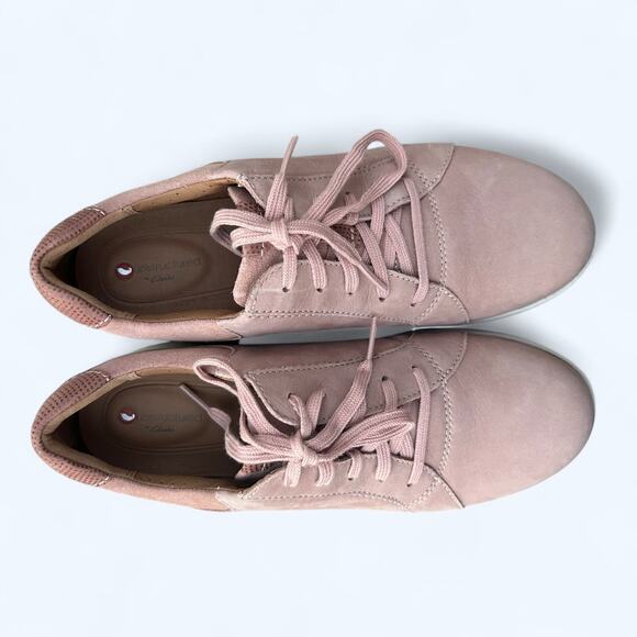 Clarks Unstructured Un Adorn Lace Dusty Pink Nubuck Leather Sneakers Womens 7.5 - Picture 6 of 9